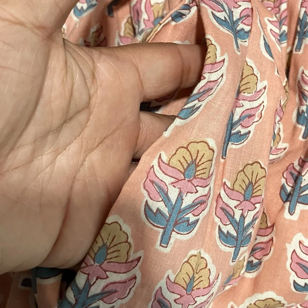 Marea By Liz Joy Floral Print Elastic Waist Maxi Skirt Orange Womens Size XL